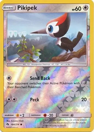Lost Thunder Pikipek #164/214 reverse holo